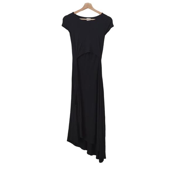 Boob Design Nursing Maternity Womens Dress Black Small Midi Asymmetrical Mama - Picture 1 of 7